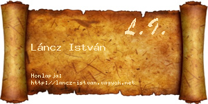 Láncz István névjegykártya